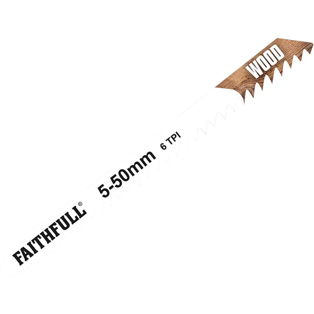 Faithfull T144D Wood Cutting Jigsaw Blades Pack of 5