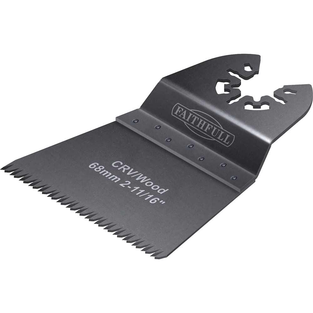 Faithfull OIS Oscillating Multi Tool Wood Fast Flush Cut Blade 68mm Pack of 5