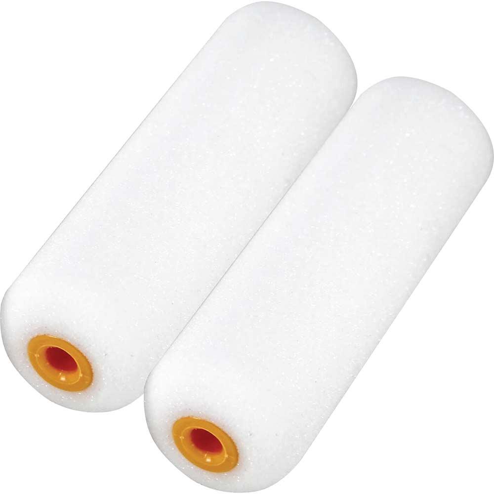 Faithfull Mini Paint Roller Foam Refills 100mm Pack of 2