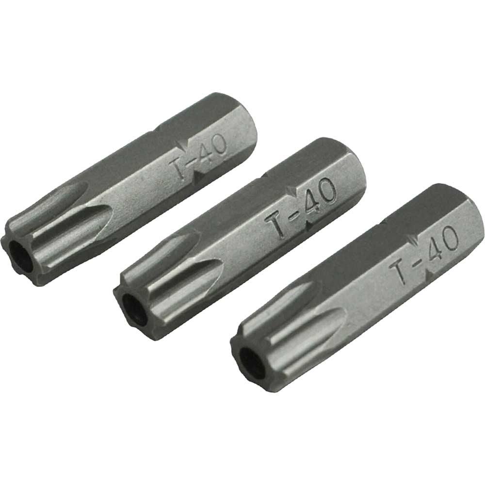 Faithfull S2 Security Torx Screwdriver Bits T40 25mm Pack of 3