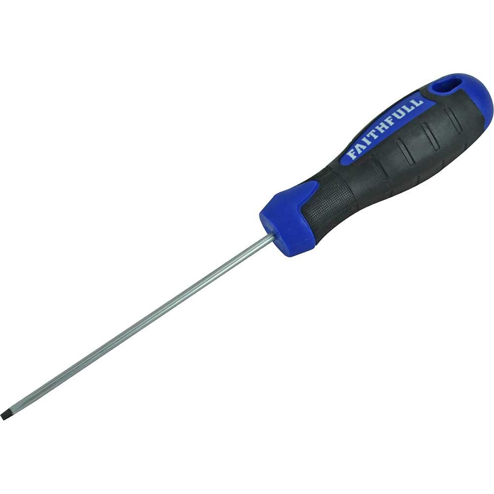 Faithfull Soft Grip Flared Slotted Tip Screwdriver