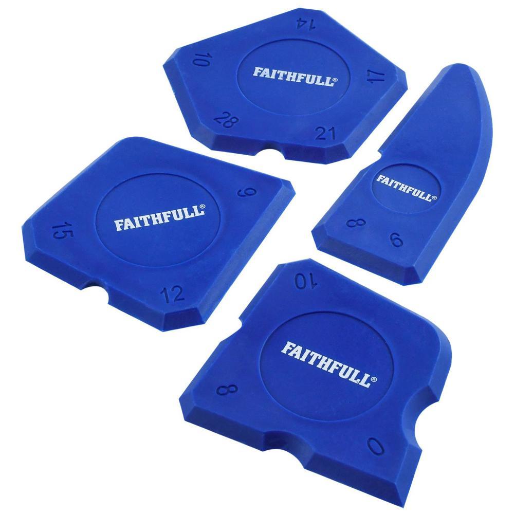 Faithfull 4 Piece Profiling Tool Kit for Caulk and Sealants