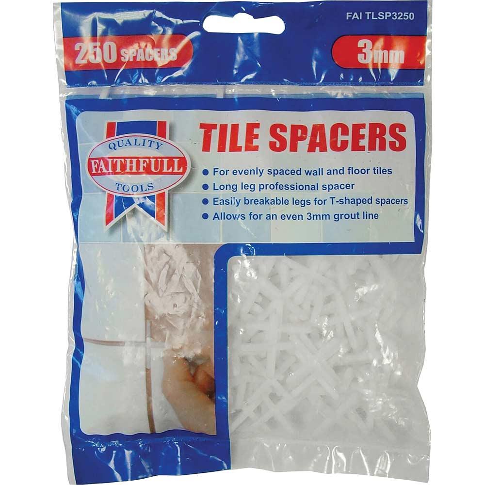 Faithfull Wall Tile Spacers 3mm Pack of 250