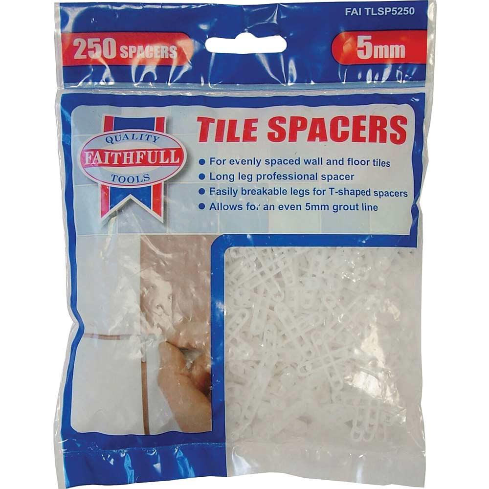 Faithfull Wall Tile Spacers 5mm Pack of 250