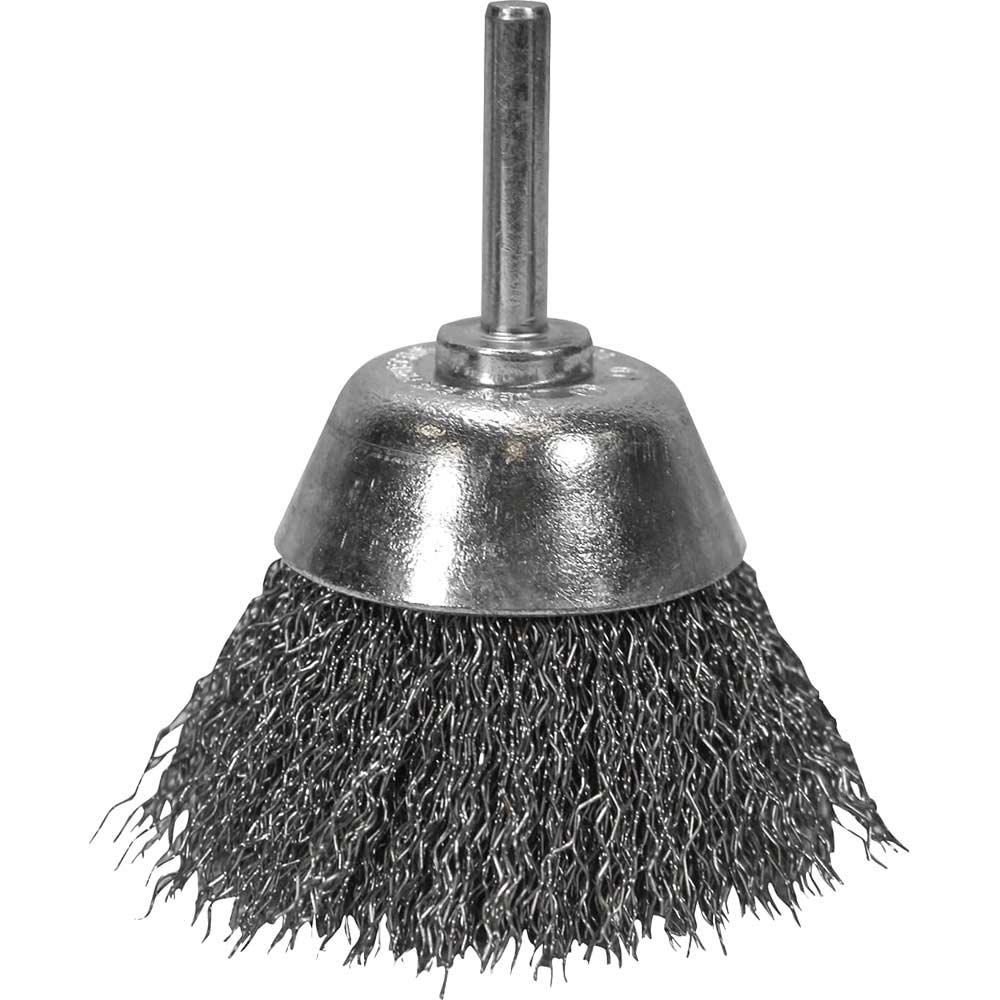 Faithfull Stainless Steel Crimped Wire Cup Brush 70mm 6mm Shank