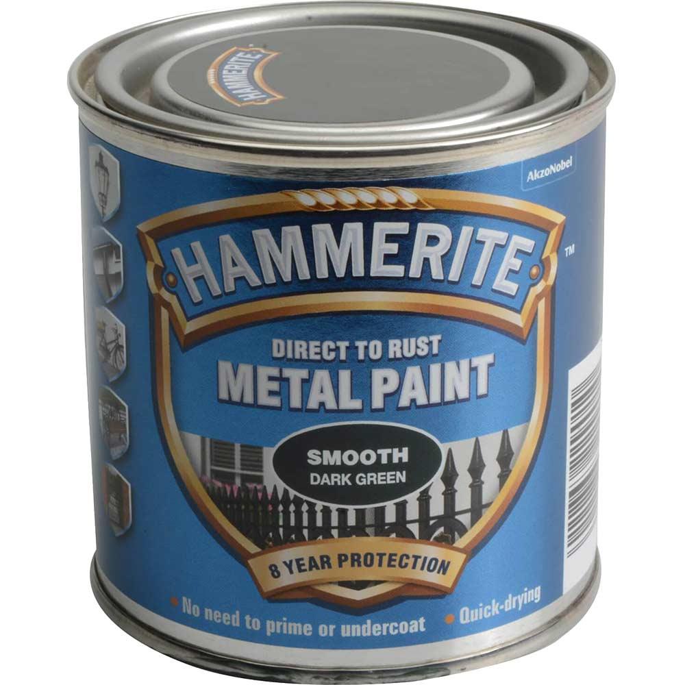 Hammerite Smooth Finish Metal Paint Dark Green 250ml