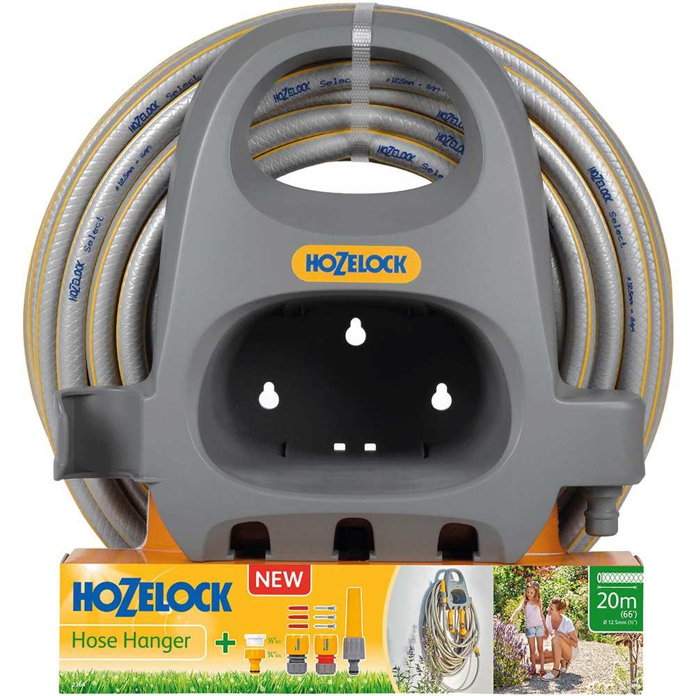 Hozelock Hose Pipe Hanger Set 1/2" / 12.5mm 20m Grey & Yellow