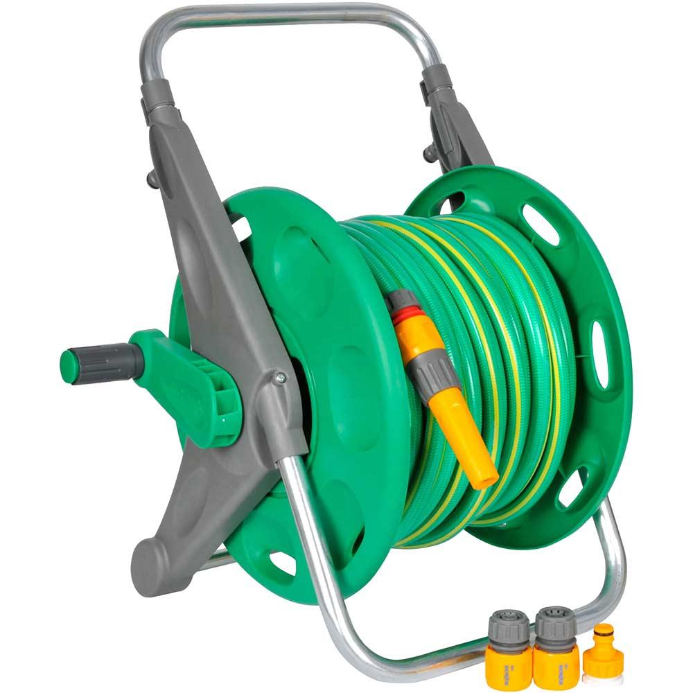 Hozelock Floor Standing Hose Reel 1/2" / 12.5mm 30m Grey & Yellow