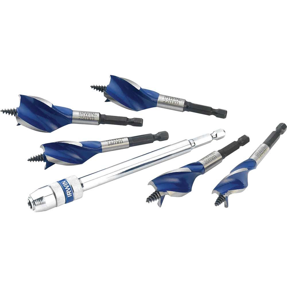 Irwin 5 Piece 6X Blue Groove Stubby Wood Bit Set
