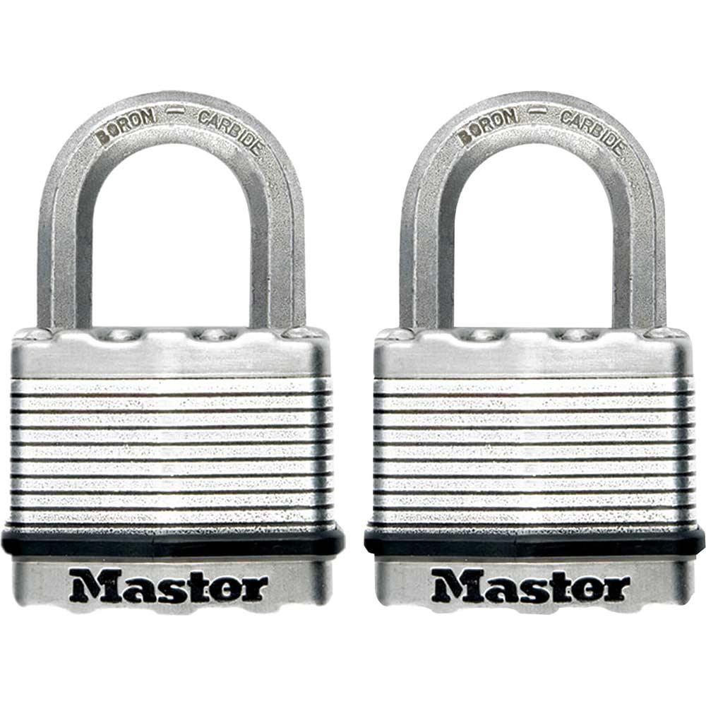 Masterlock Excell Laminated Steel Padlock Pack of 2 Keyed Alike 50mm Standard