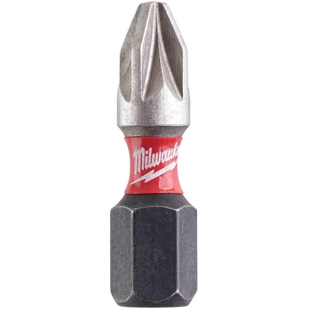 Milwaukee Shockwave Impact Duty Pozi Screwdriver Bits PZ2 25mm Pack of 25
