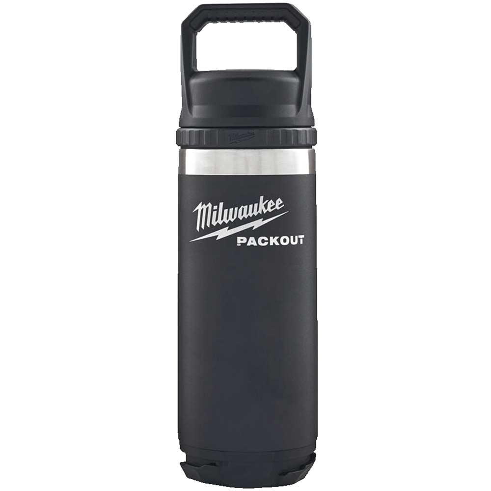 Milwaukee Packout Drinks Bottle Chug Lid Black 532ml