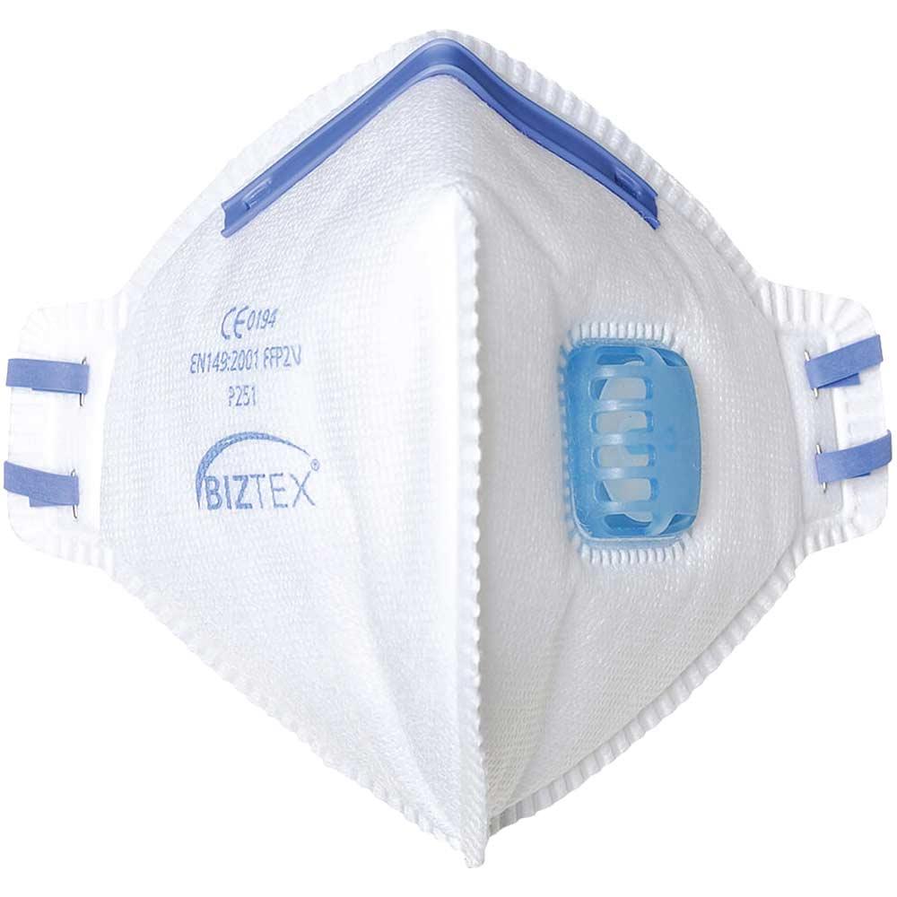 Portwest Individually Wrapped Fold Flat Valved Disposable Dust Masks Pack of 20