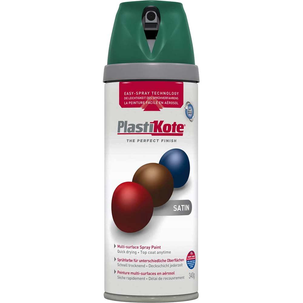 Plastikote Premium Satin Aerosol Spray Paint Hunter Green 400ml