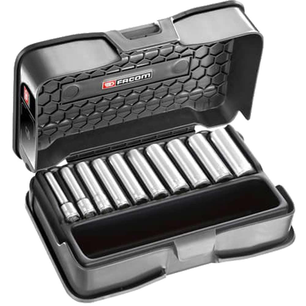 Facom R.405 1/4" Drive 10 Piece Metric 6 Point Deep Socket Set
