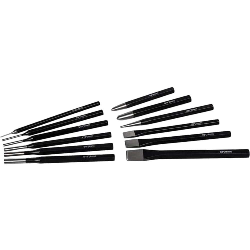 Roughneck 12 Piece Cold Chisel and Punch Set Metric
