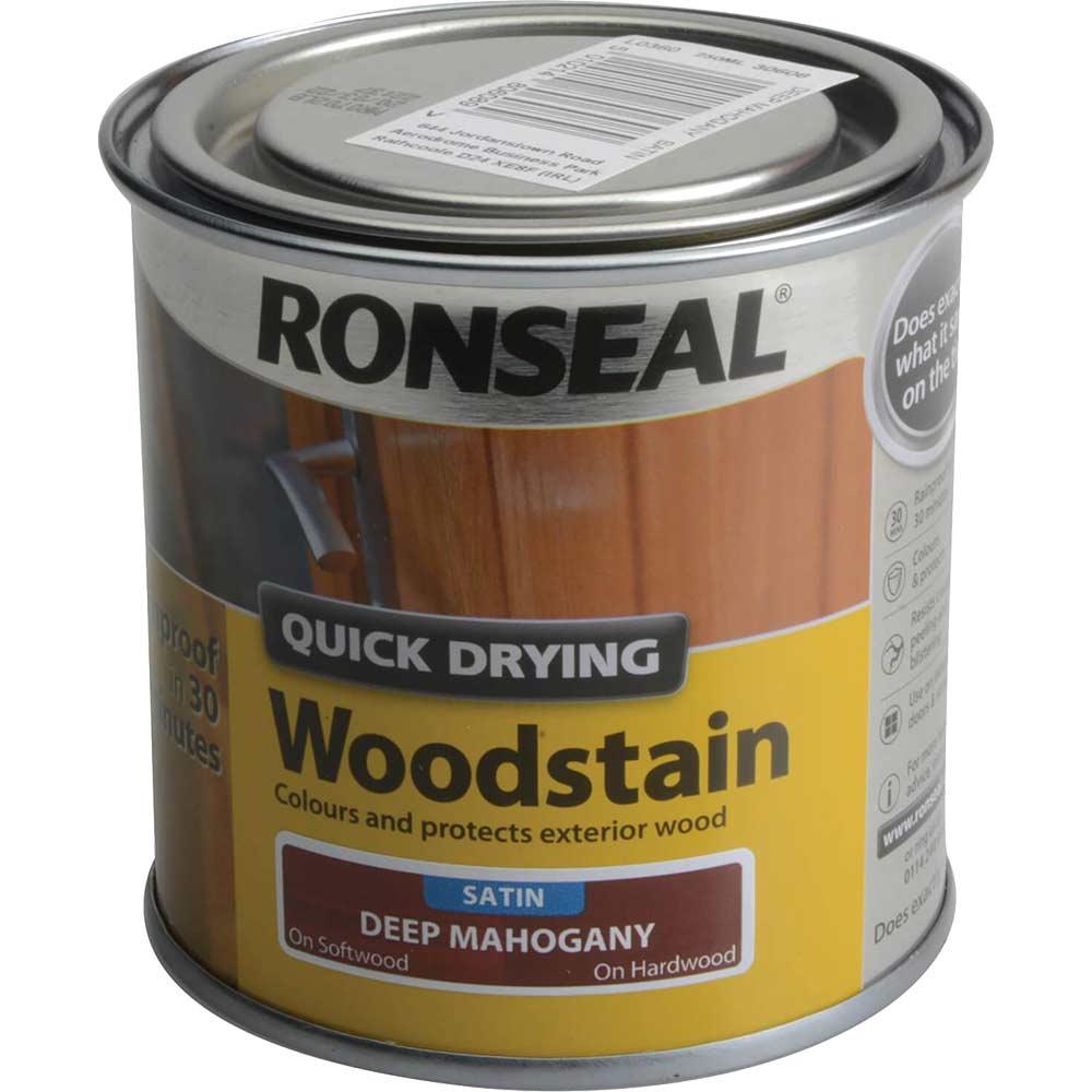 Ronseal Quick Dry Satin Woodstain Deep Mahogany 250ml