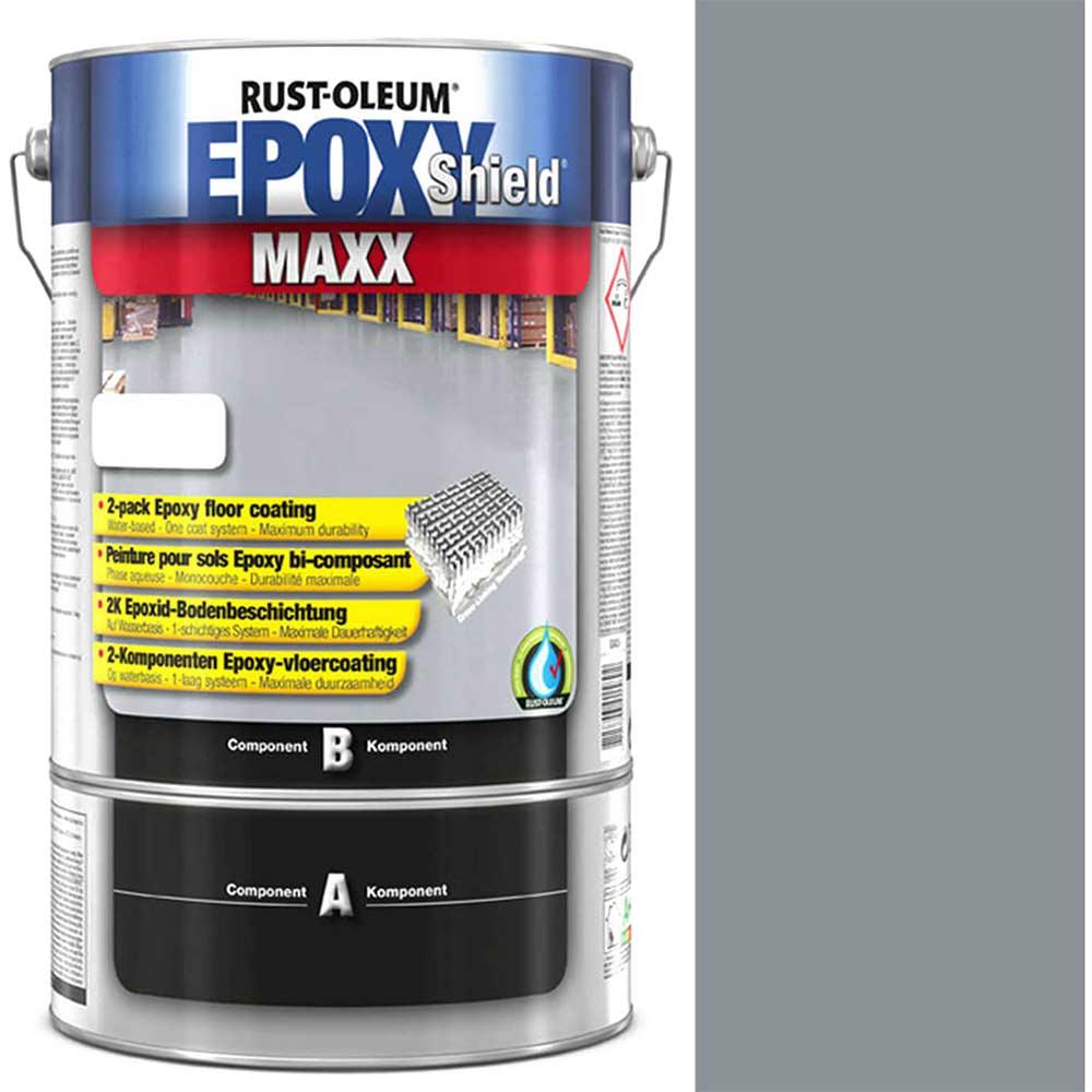 Rust Oleum Epoxy Shield Maxx Floor Coating Paint Steel Grey 5l