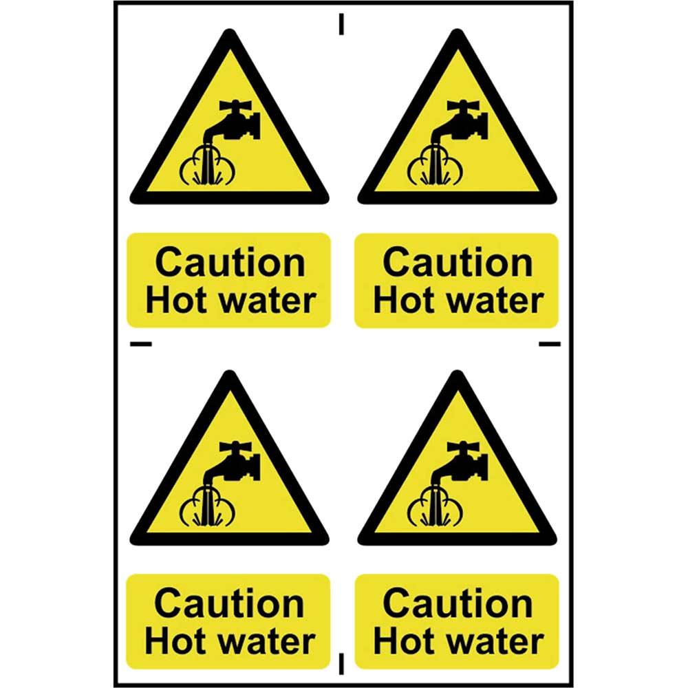 Scan Caution Hot Water Sign Pack of 4