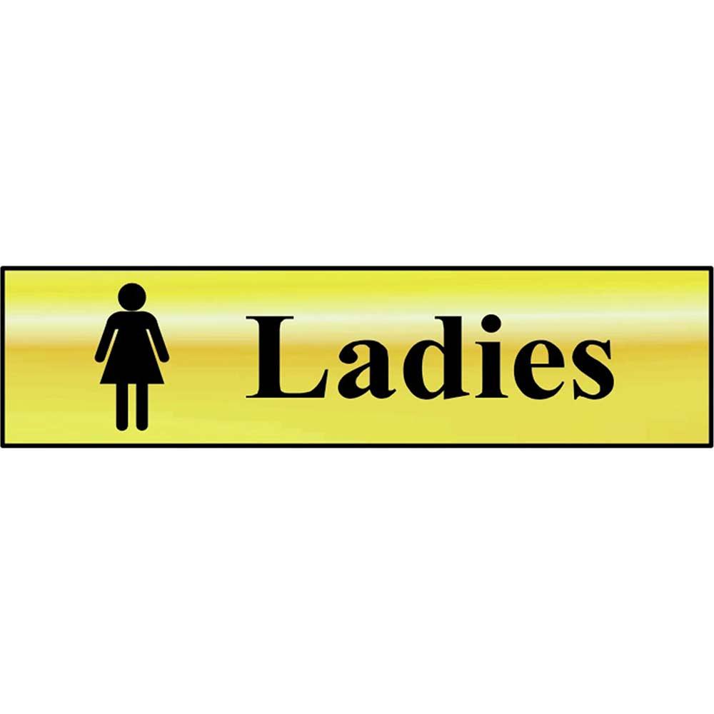 Scan Brass Effect Ladies Sign 200mm 50mm Standard