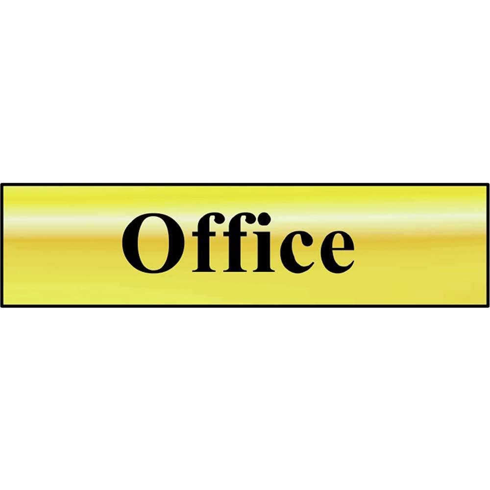 Scan Brass Effect Office Sign