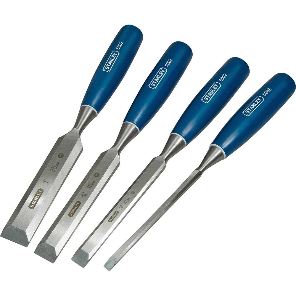 Stanley 4 Piece 5002 Bevel Edge Wood Chisel Set