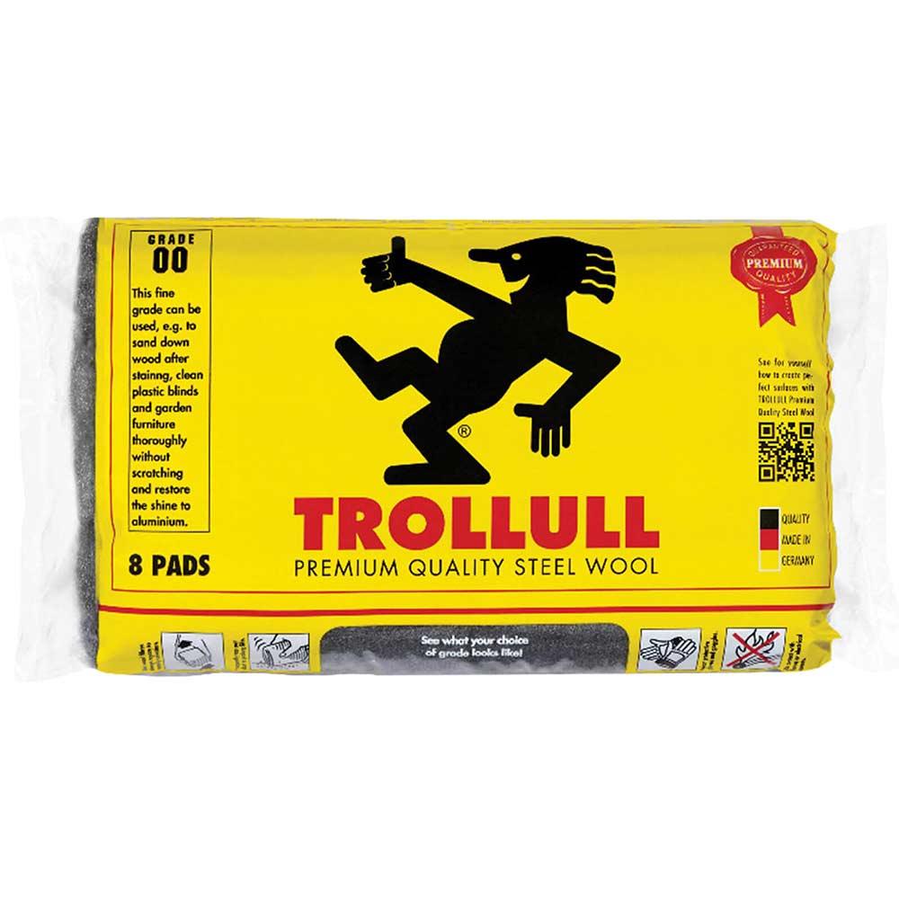 Trollull Extra Large Steel Wire Wool Pads Pack of 8 00 200g