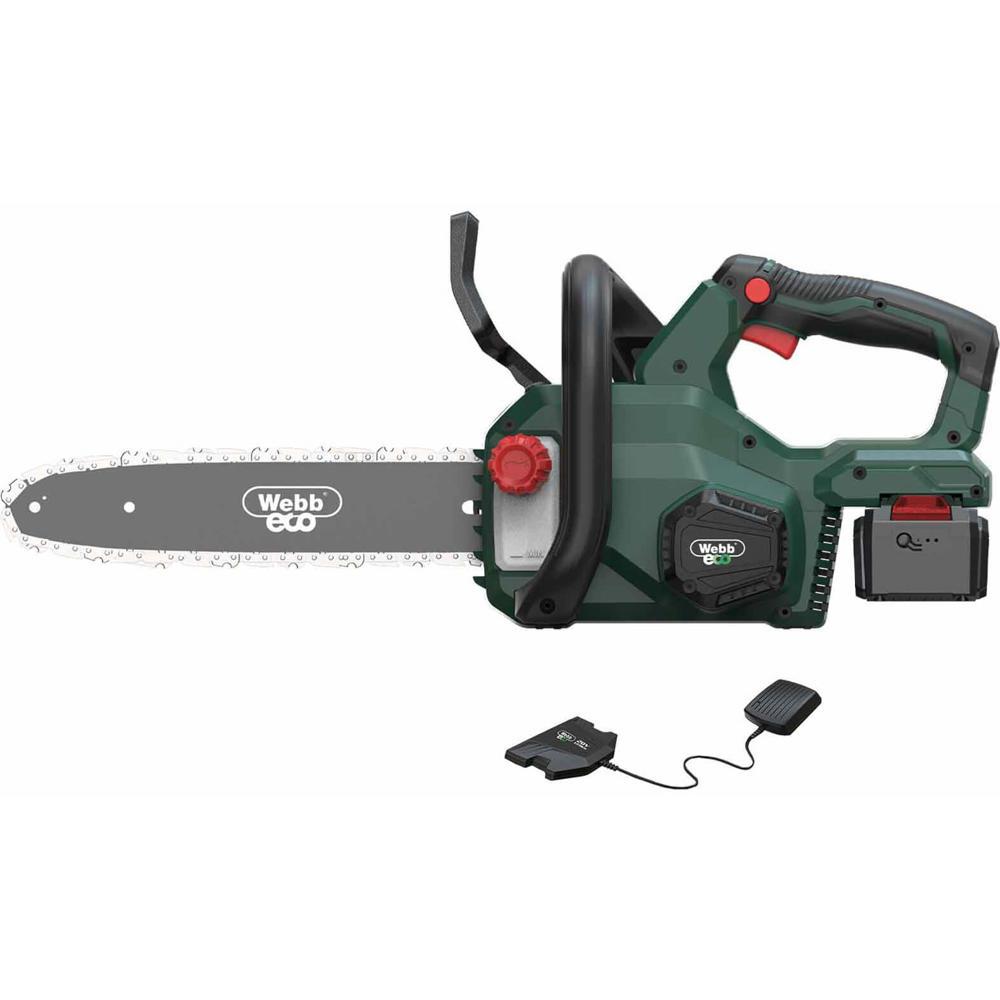 Webb WEV20CS25 20v Eco Cordless Chainsaw 250mm 1 x 4ah Li-ion Battery Charger