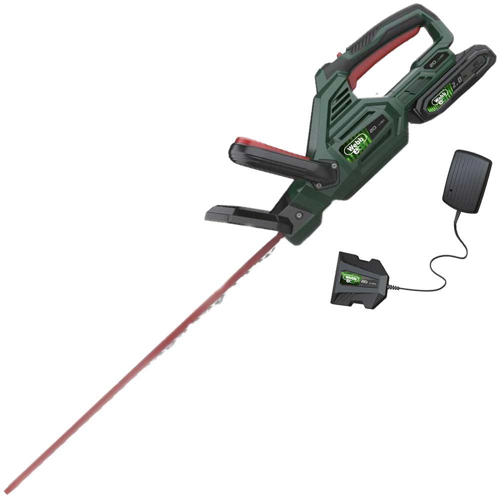 Webb Eco WEV20HT 20v Cordless Hedge Trimmer 500mm 1 x 2ah Li-ion Battery Charger