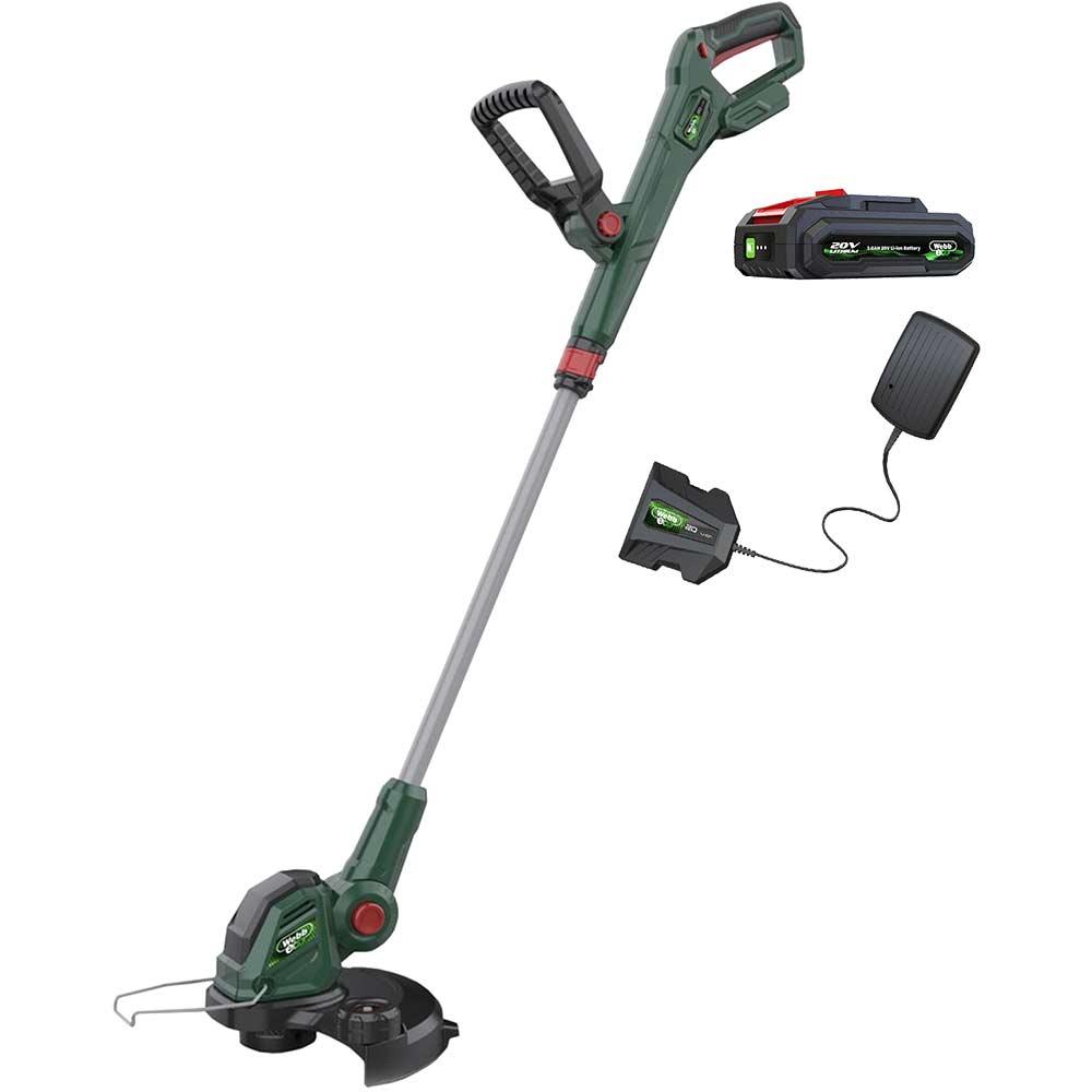 Webb Eco WEV20LT 20v Cordless Grass Trimmer and Edger 300mm 1 x 2ah Li-ion Battery Charger