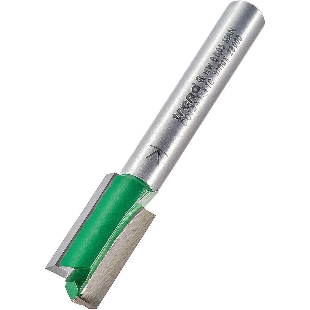 Trend CRAFTPRO Two Flute Straight Router Cutter 9.5mm 19.1mm 1/4"