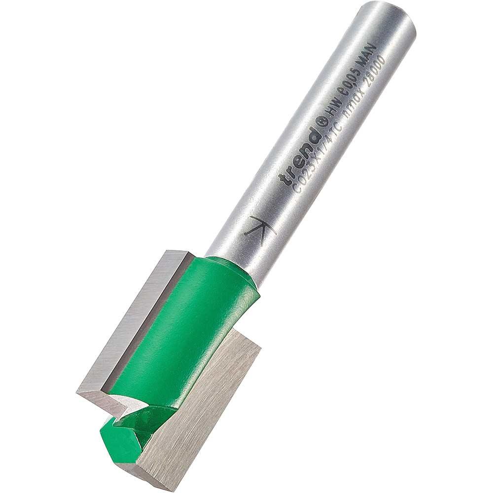 Trend CRAFTPRO Two Flute Straight Router Cutter 14.3mm 19.1mm 1/4"