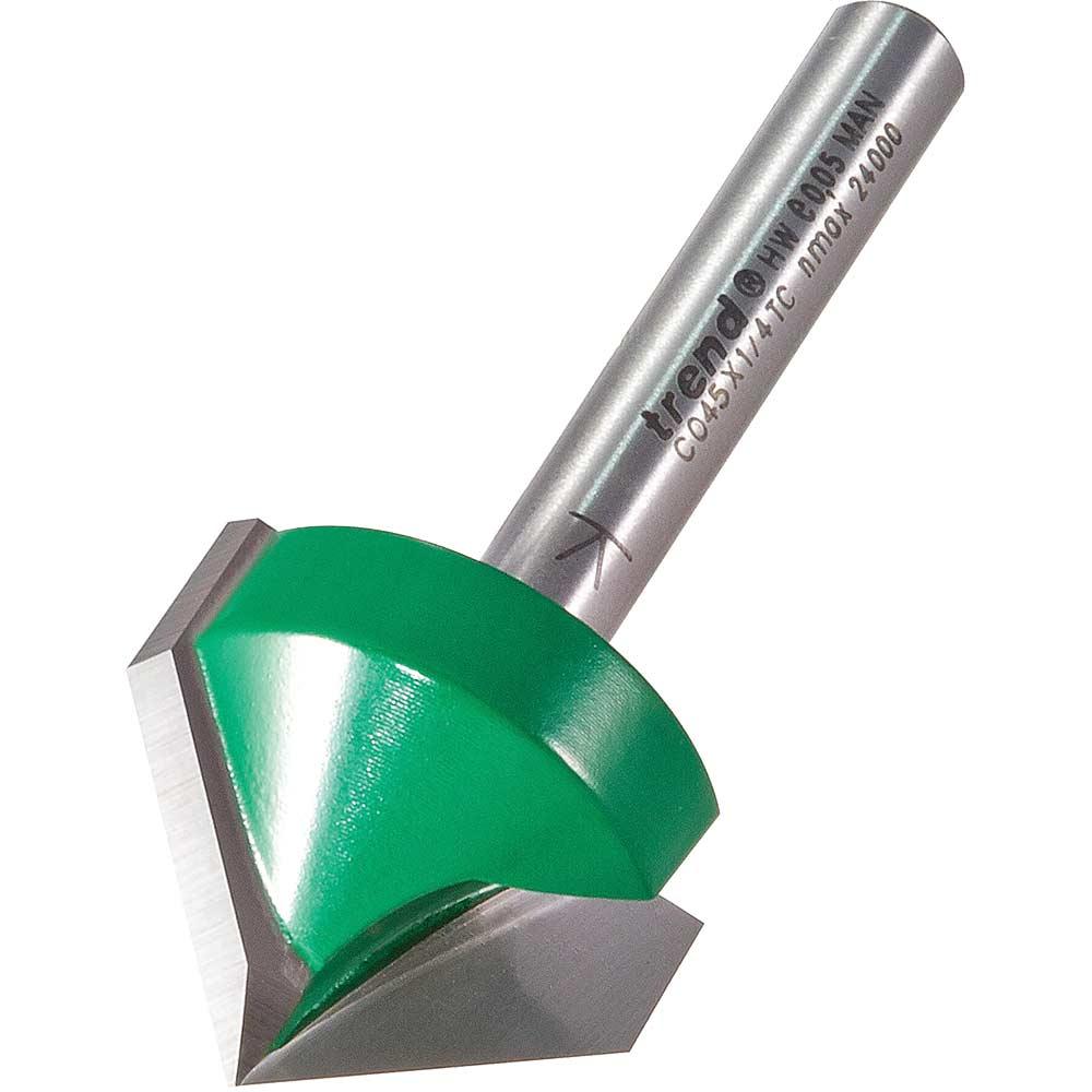Trend CRAFTPRO Chamfer V Grovve Router Cutter 25.4mm 11mm 1/4"