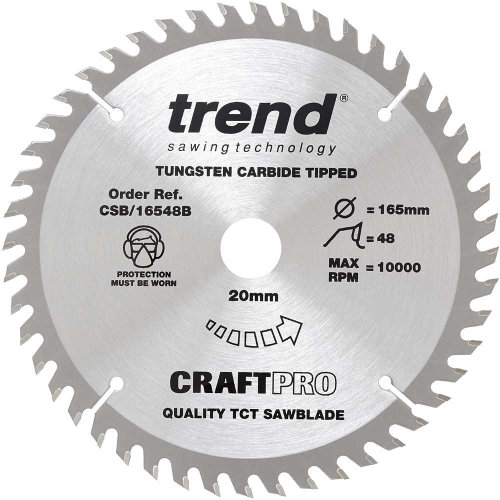 Trend CRAFTPRO Wood Cutting Saw Blade 165mm 48T 20mm