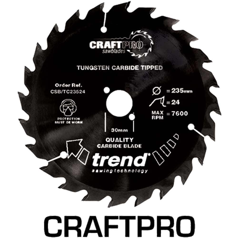 Trend CRAFTPRO Non Stick Wood Cutting Saw Blade 250mm 60T 30mm
