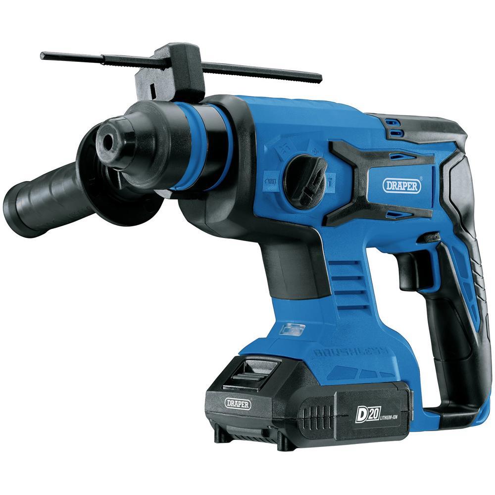 Draper D20 20V Cordless Brushless SDS Rotary Hammer Drill 2 x 2ah Li-ion Charger Case