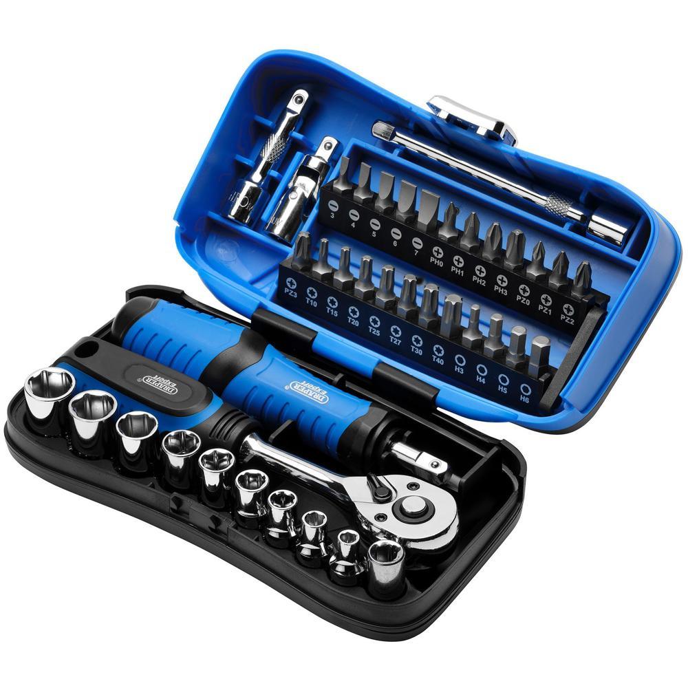 Draper Expert 39 Piece 1/4" Drive Socket and Screwdriver Bit Set 1/4"