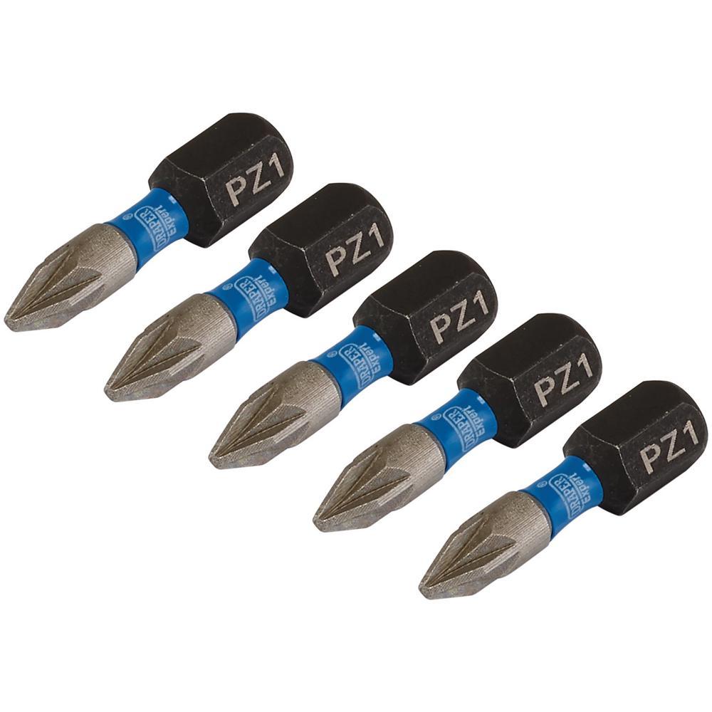 Draper Expert Impact Pozi Screwdriver Bits PZ1 25mm Pack of 5