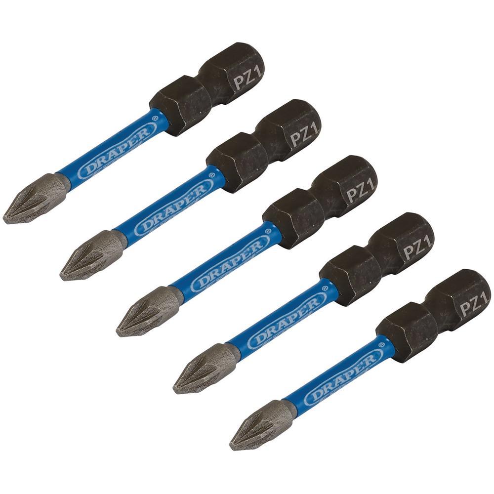 Draper Expert Impact Pozi Screwdriver Bits PZ1 50mm Pack of 5