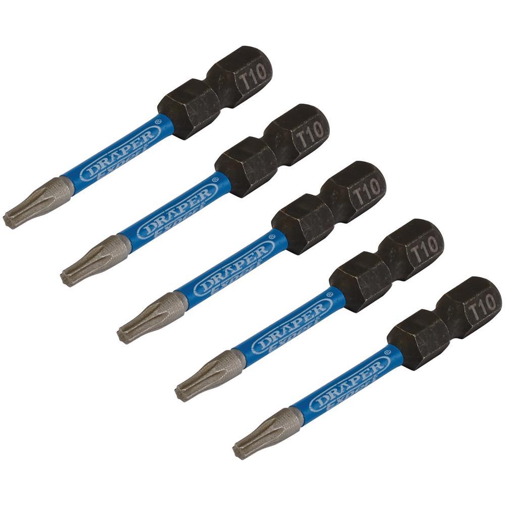 Draper Expert Impact Torx Screwdriver Bits T10 50mm Pack of 5