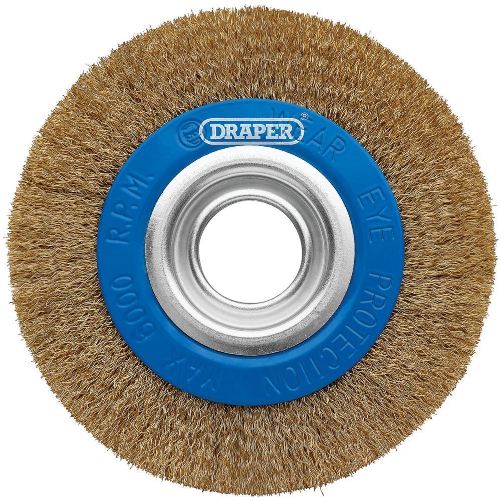 Draper Brassed Steel Bench Grinder Wire Wheel Brush 150mm 20mm 31.75mm