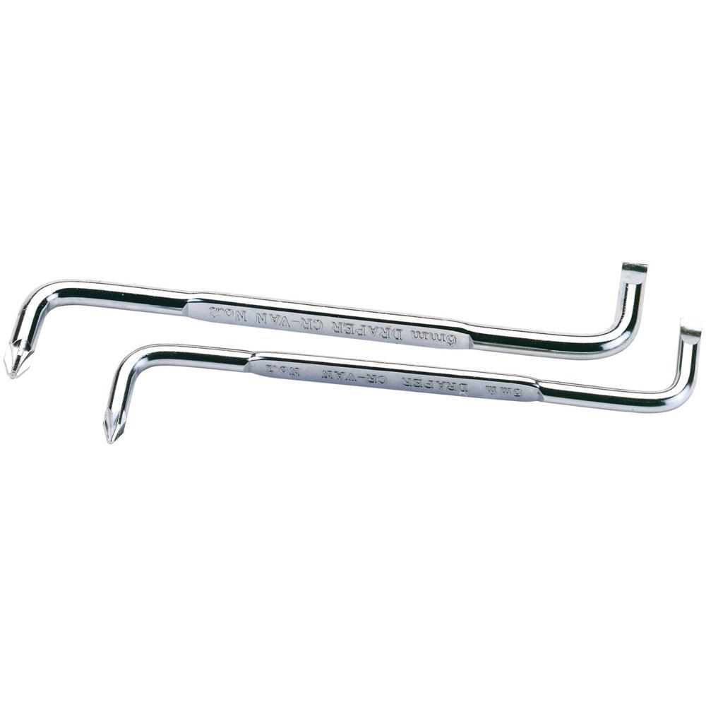 Draper 2 Piece Slotted and Pozi Angled Screwdriver Set