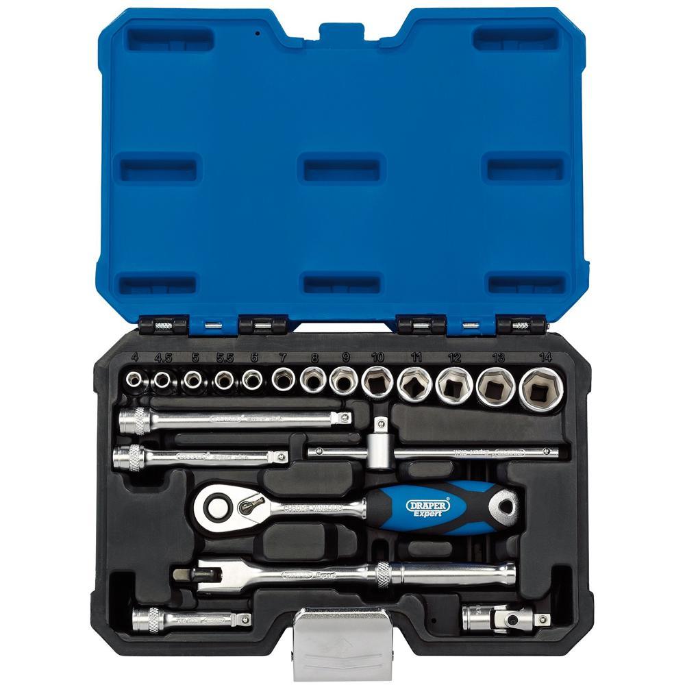 Draper 20 Piece 1/4" Drive Hex Socket Set Metric