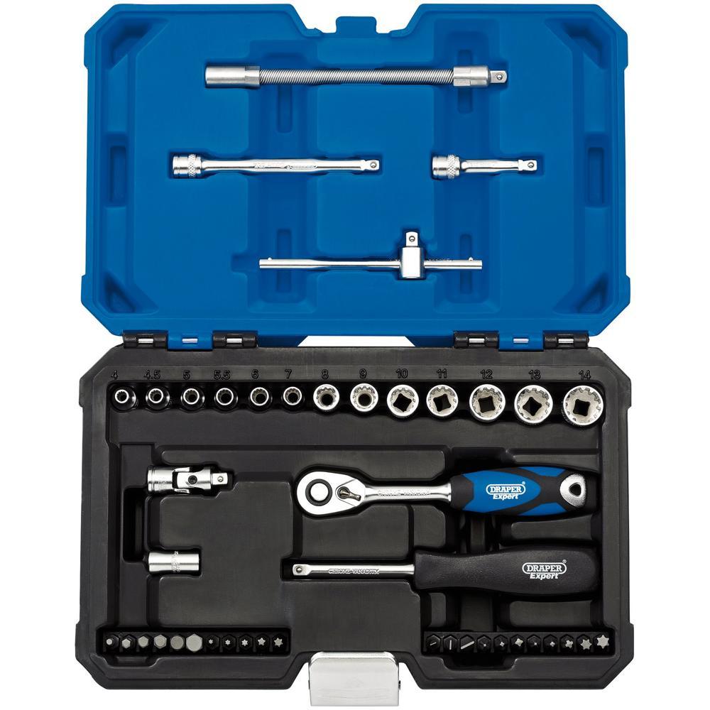 Draper Expert 43 Piece 1/4" Drive Bi Hex Socket and Screwdriver Bit Set Metric 1/4"