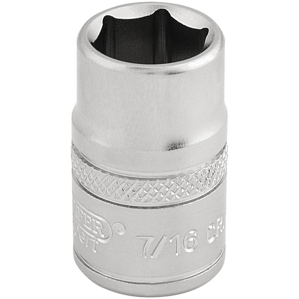 Draper 3/8" Drive Satin Finish Hexagon Socket Imperial 3/8" 7/16"