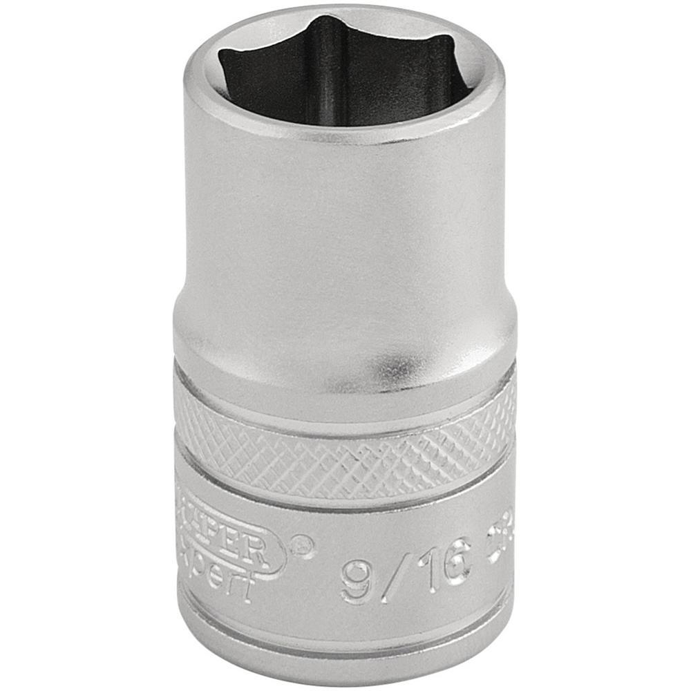 Draper 1/2" Drive Satin Finish Hexagon Socket Imperial 1/2" 9/16"