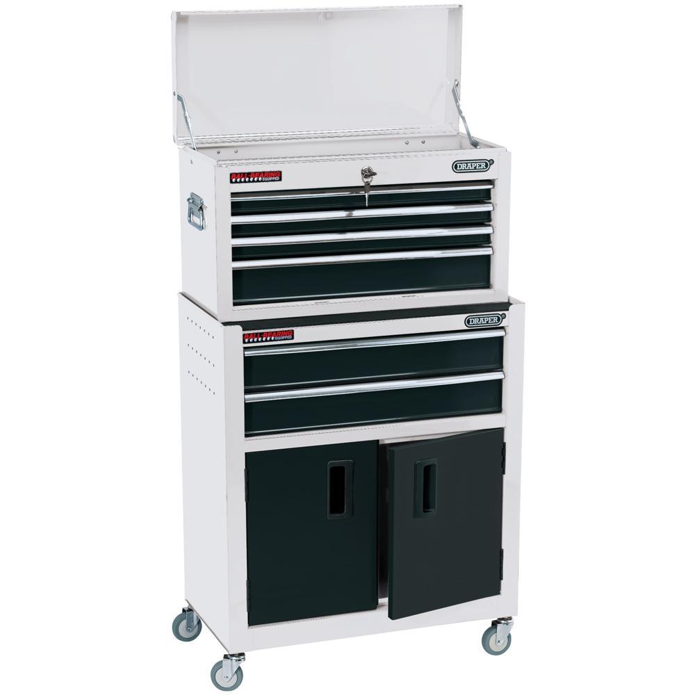 Draper 6 Drawer Roller Cabinet and Tool Chest Combination White