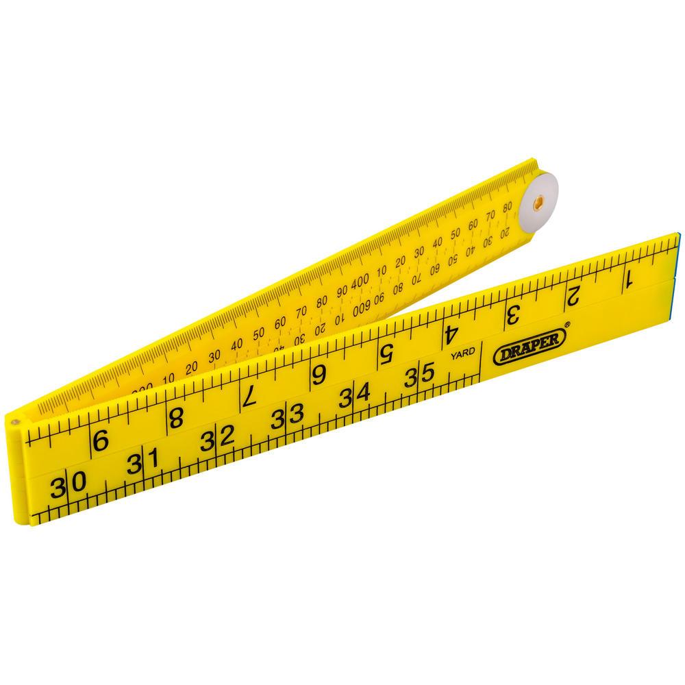 Draper Plastic Folding Rule 1m