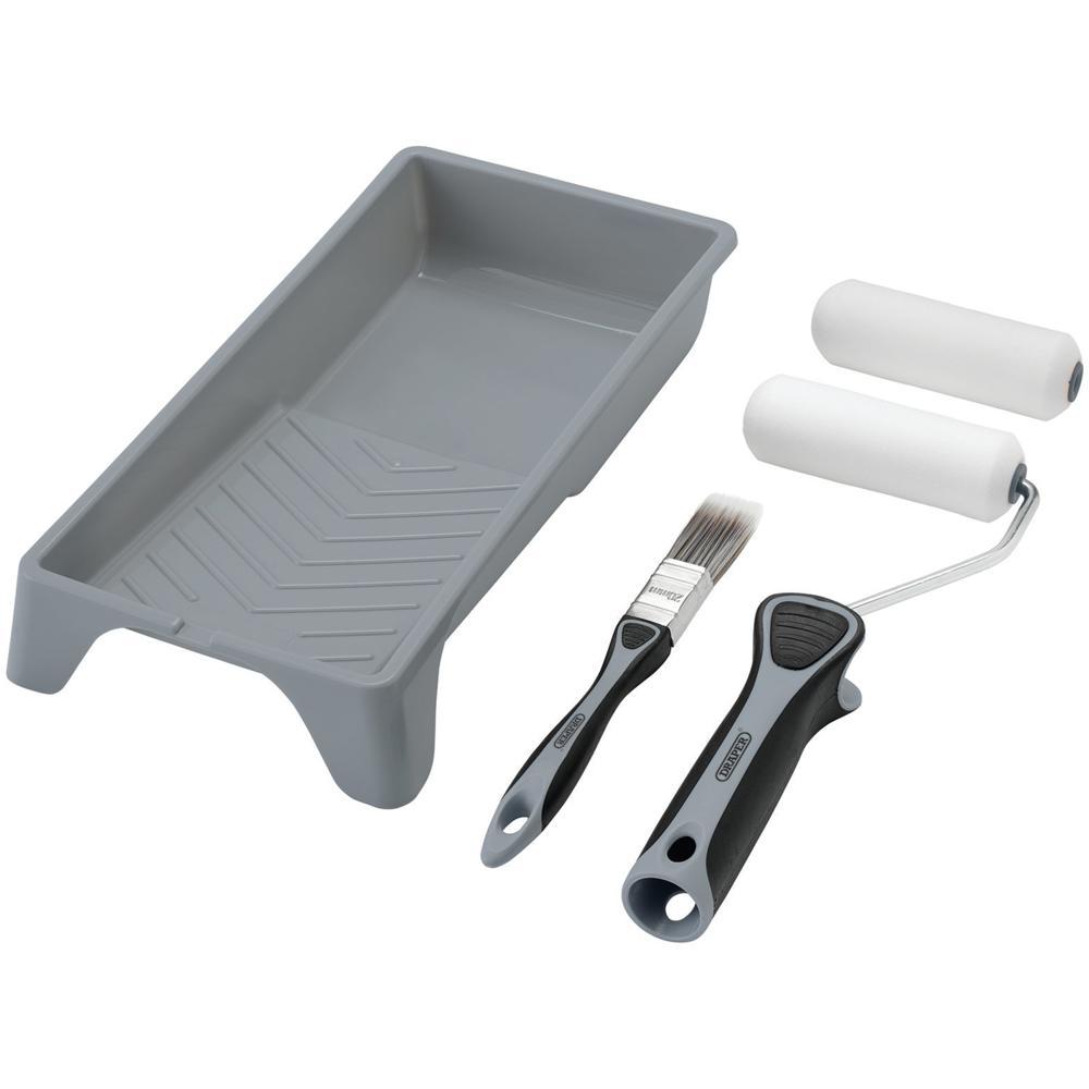 Draper 5 Piece High Density Foam Paint Roller Tray and Brush Set