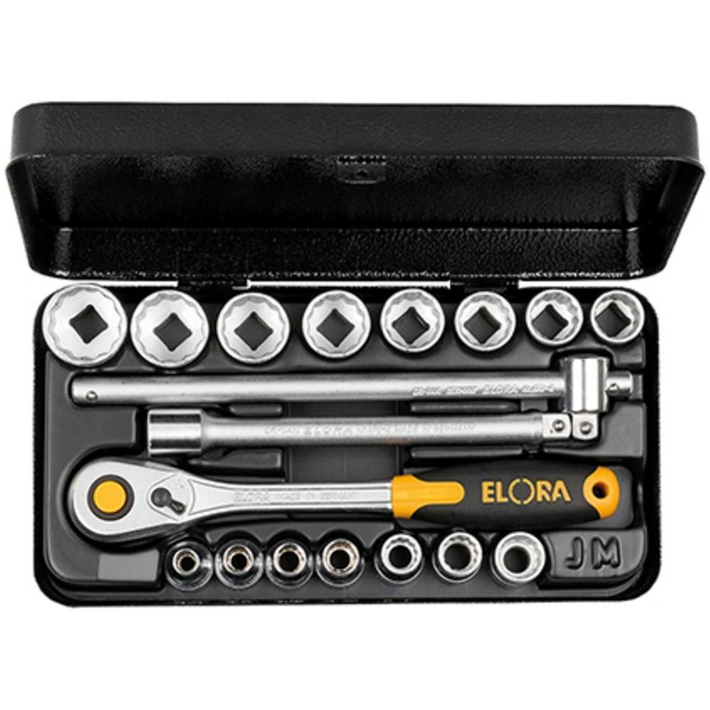 Elora 18 Piece 3/8" Drive Hex and Bi Hex Socket Set Metric 3/8"